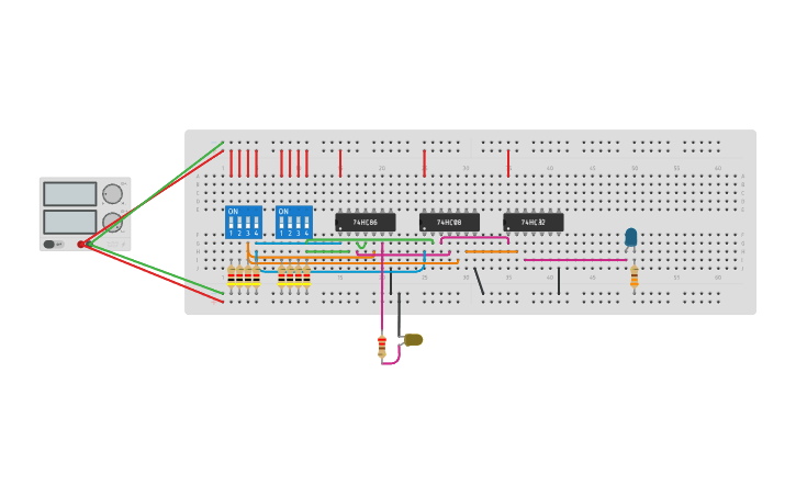 Circuit design Full adder - Tinkercad