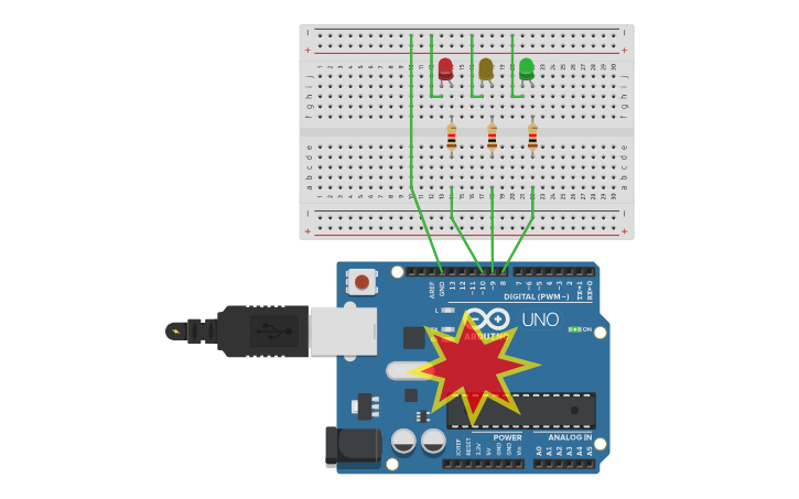Circuit design SEMAFOR - Tinkercad