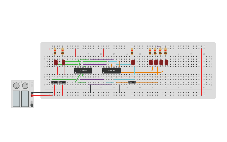 Circuit design 1:4 DEMUX - Tinkercad