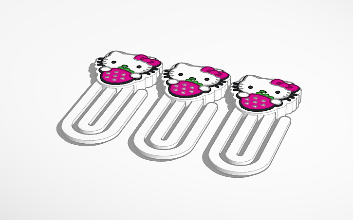 3D design Hello kitty paper clips - Tinkercad