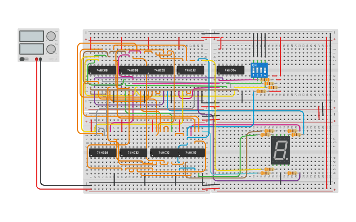 Circuit design Display de 7 Segmentos FINAL - Tinkercad