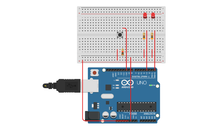 Circuit design Pull Down - Tinkercad