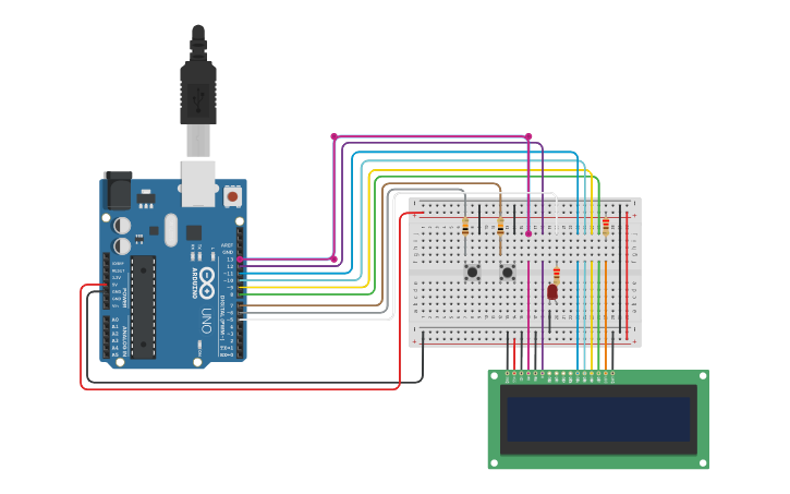Circuit design basket timer - Tinkercad