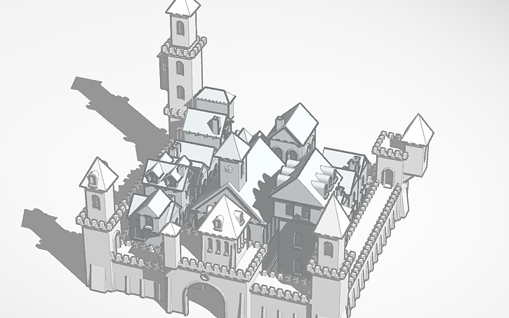 3D design medieval town - Tinkercad