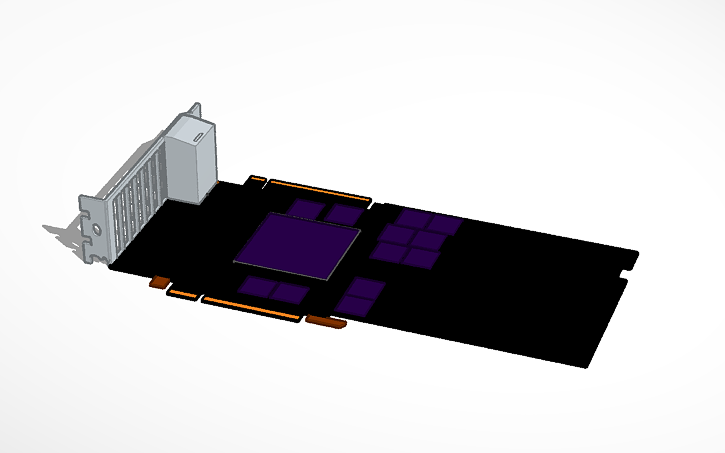 3D design 80series GPU PCB - Tinkercad