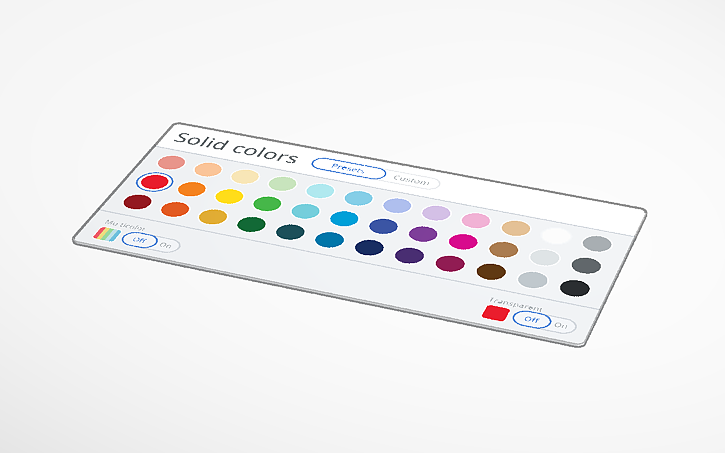 3D design Colors setting in Tinkercad - Tinkercad