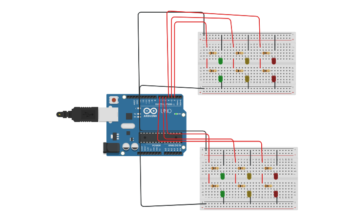 Circuit design Arduino Stop Light #2 - Tinkercad