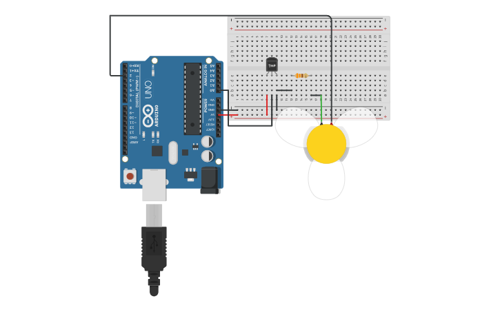 Circuit design Sensor de Temperatura TMP con arduino - Tinkercad