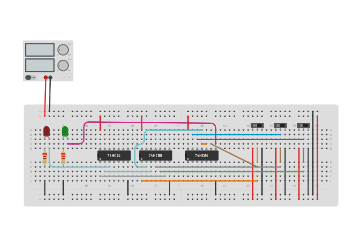Circuit design Full Adder - Tinkercad