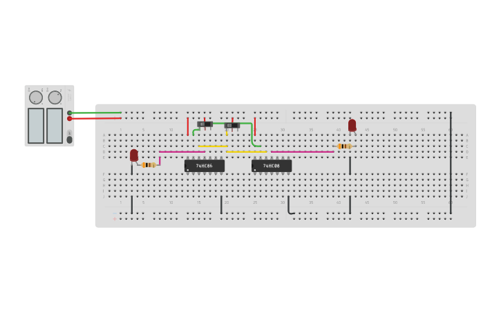 Circuit design PART B-Half adder from AND and XOR - Tinkercad
