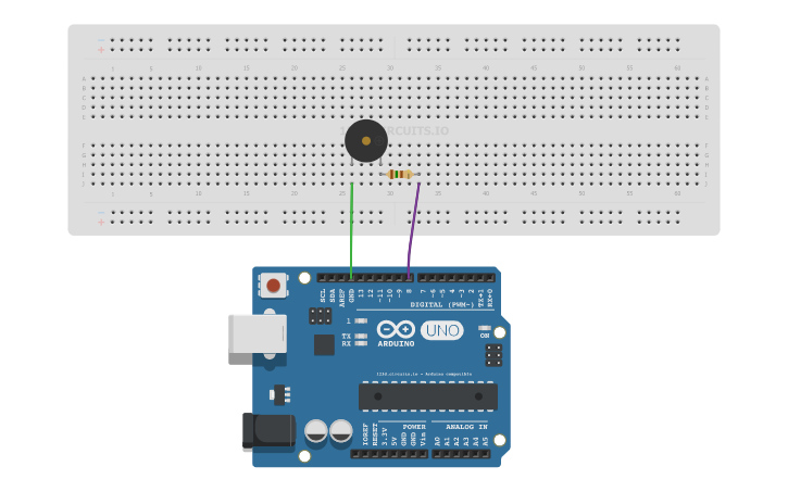 Circuit design Jingle bells - Tinkercad