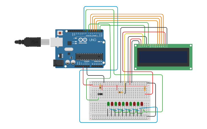 Circuit design Lv.3 LCD - Multiple Blink LED with SlideSwitch - Tinkercad