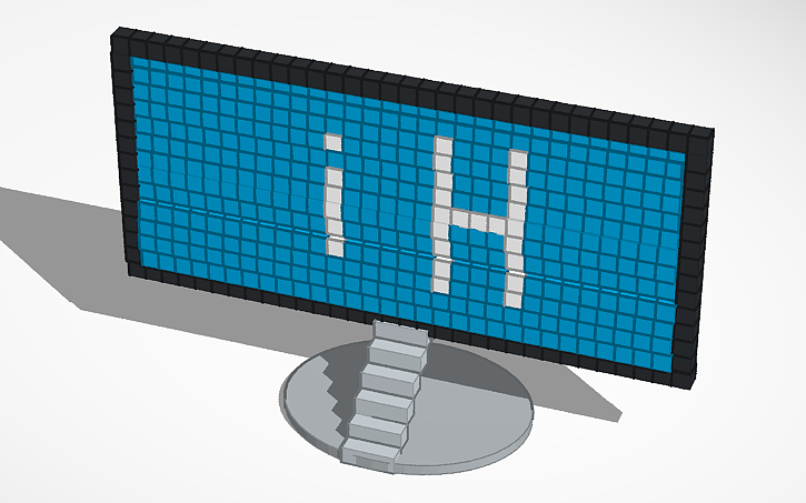 3D design Computer Pixel - Tinkercad