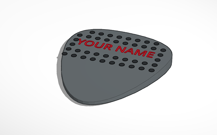 3D design Guitar Pick - Tinkercad