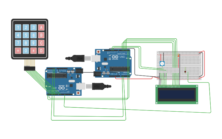 Circuit design microcontroller to microcontroller communication - Tinkercad