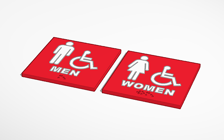 3D design Restroom Signs - Tinkercad