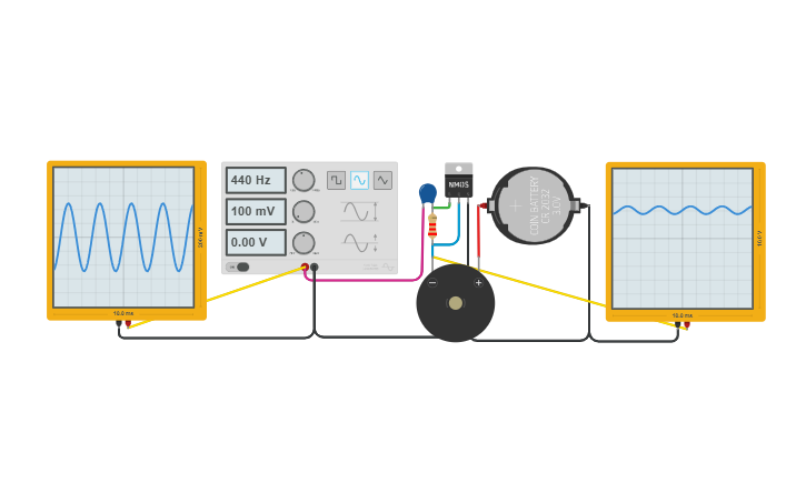 Circuit design simple audio Amplifier with MOSFET - Tinkercad