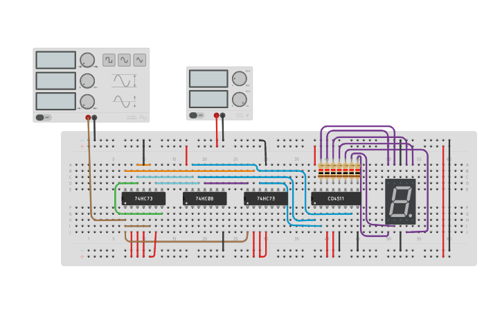 Circuit design MOD 5 COUNTER - Tinkercad