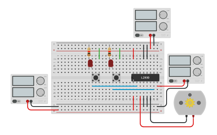 Circuit design Motor Driver H-Bridge - Tinkercad