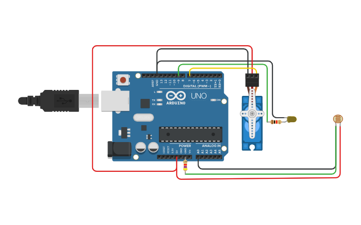 Circuit design Smart House Window - Tinkercad