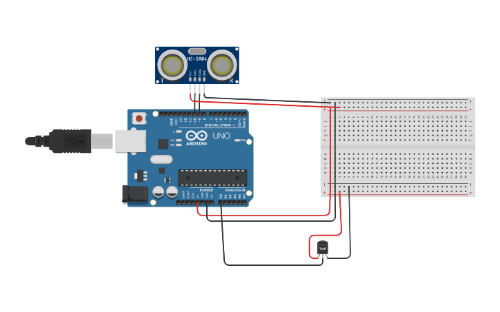 Circuit design Mini project using two sensors with arduino - Tinkercad