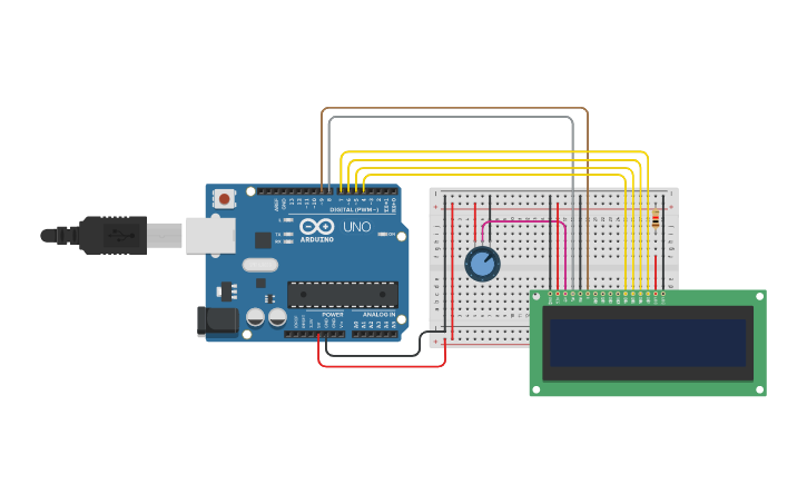 Circuit design Display LCD - smiley - Tinkercad