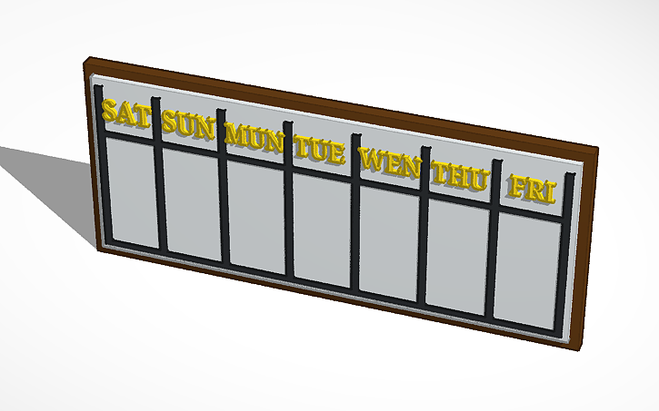 3D design calendar - Tinkercad