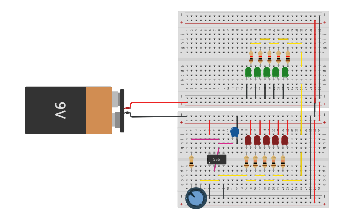 Circuit design Flashing LED 555 Timer - Tinkercad