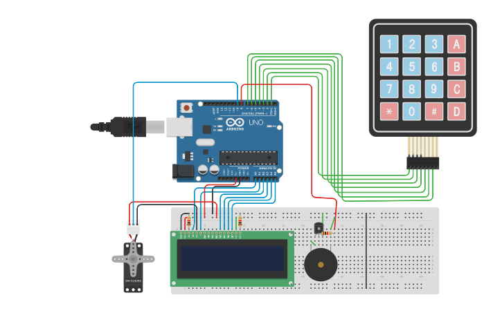 Keypad Code Drawing Circuit design Keypad Code - Tinkercad