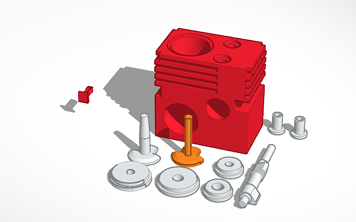 3D design Engine block + Crankshaft - Tinkercad