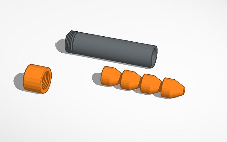 3D design sound moderator (unfinished) - Tinkercad