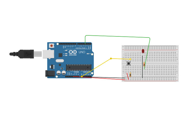 Circuit design led button timer - Tinkercad