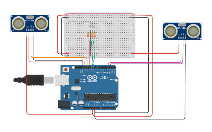 Circuit design LED RGB - Tinkercad
