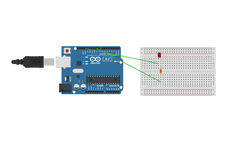 Circuit design Digital Blinking LED - Tinkercad