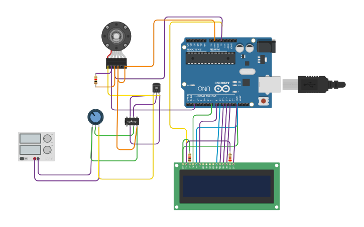 Circuit design dc motor with encoder - Tinkercad