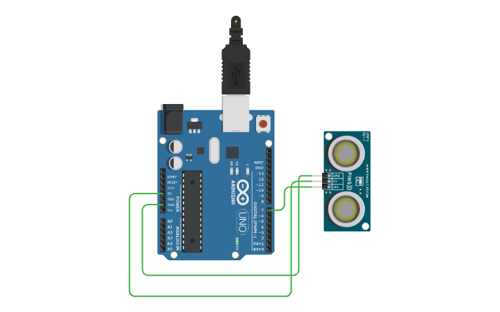 Distance Sensor Cad Model Circuit design Distance Sensor - Tinkercad