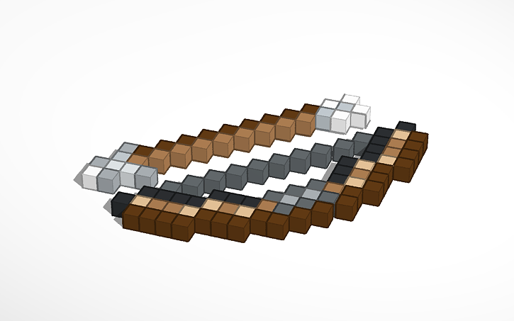 3D design Minecraft Bow and Arrow - Tinkercad