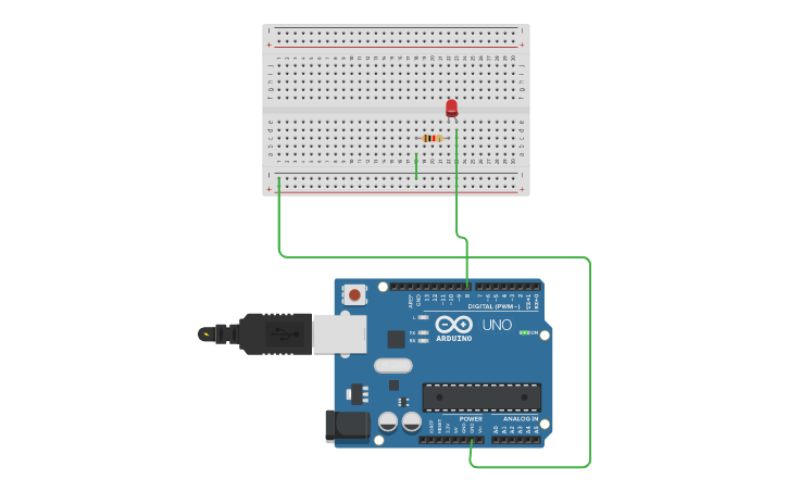Circuit design LED Blink - Tinkercad