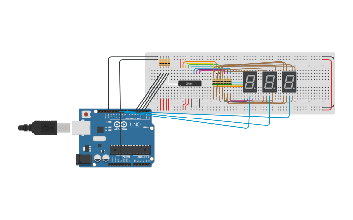 Type 7 Decoding Circuit design 7 SEGMENT DECODER - Tinkercad