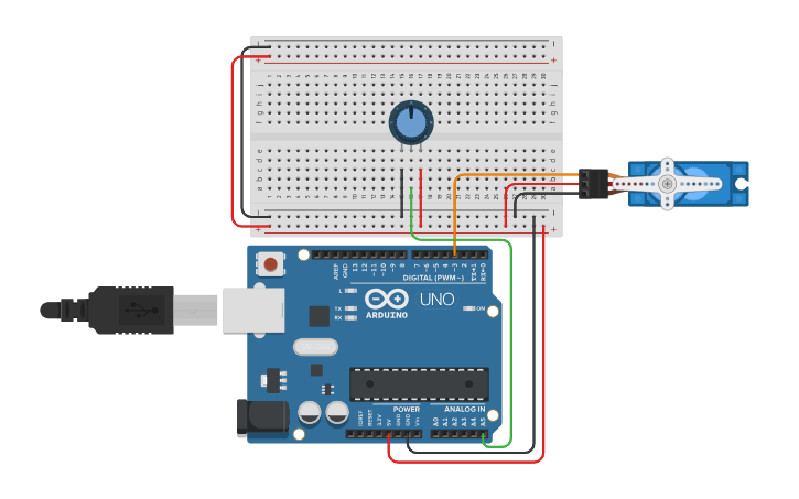 Circuit design IoT - Servo motor - Tinkercad