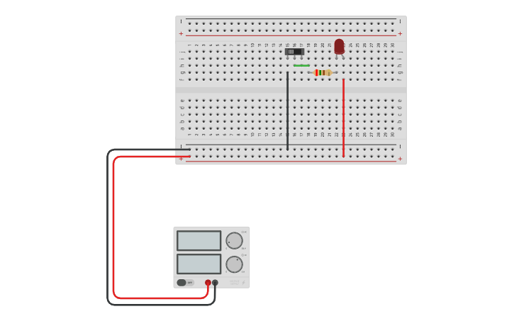 Circuit design Simple LED circuit - Tinkercad