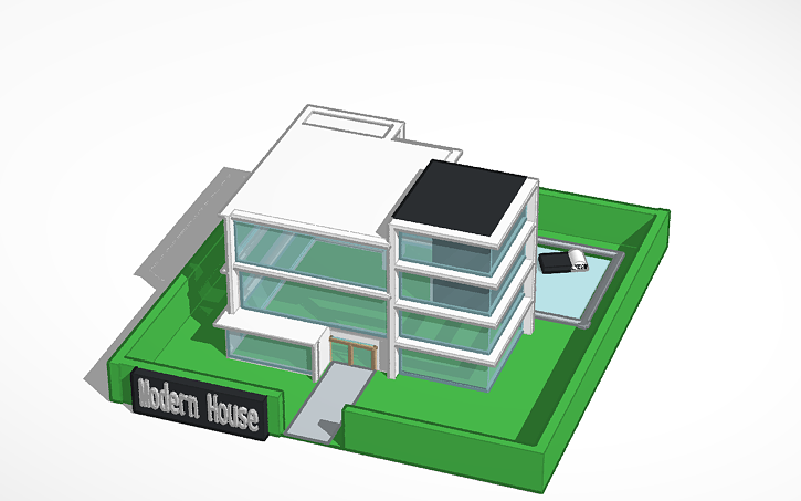 Modern Tinker 3D design Modern House - Tinkercad