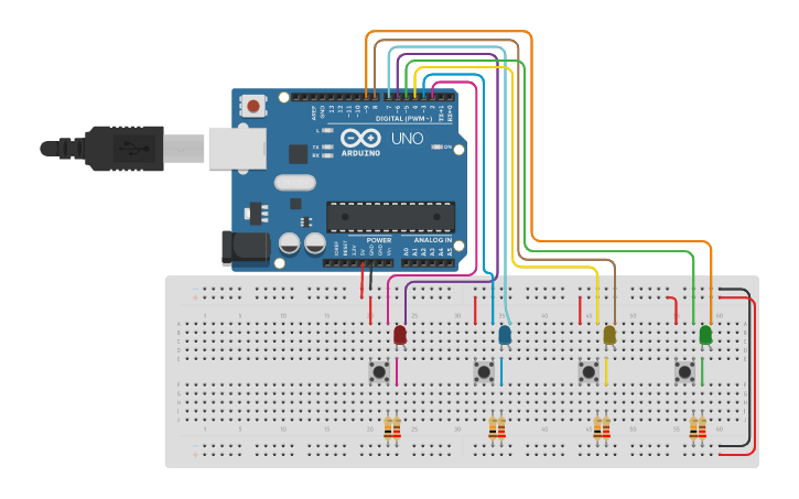 Circuit design On off switch uno code v4.0 - Tinkercad