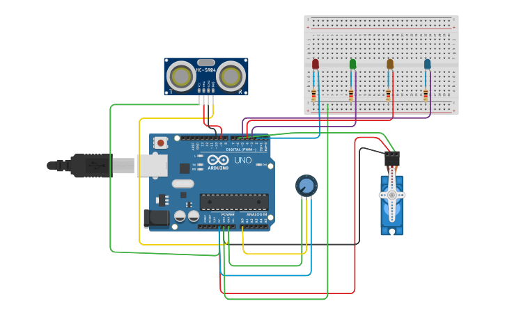 Circuit design SMART LIQUID DISPENSER BERBASIS ARDUINO - Tinkercad