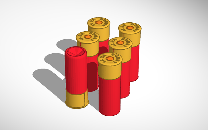3D design 12 Ga Shot Shell - Tinkercad