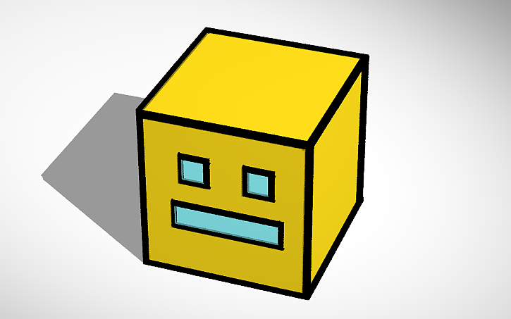 3D design Geometry Dash Cube - Tinkercad