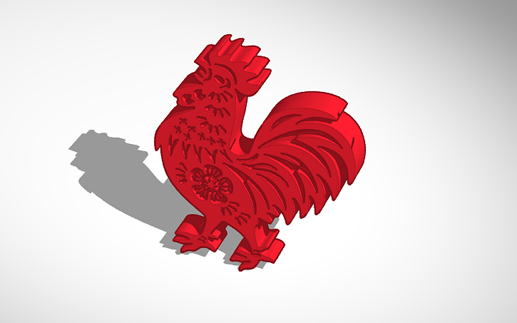 3D design Rooster - Tinkercad