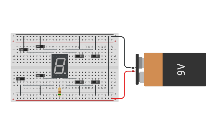Circuit design led 7 - Tinkercad