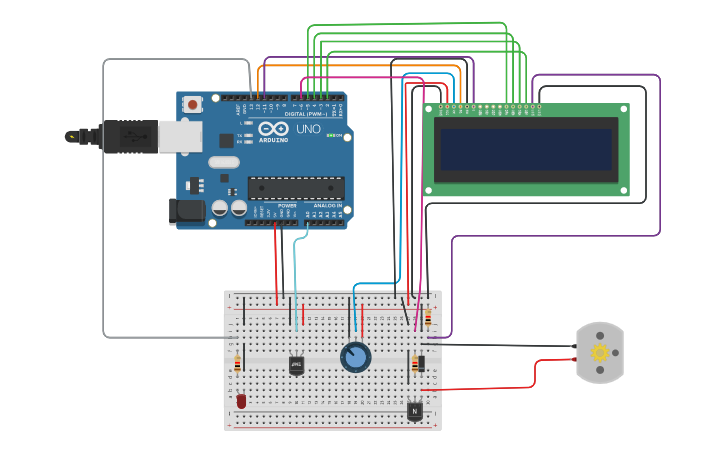 Circuit design Automatic Room Temperature ControlLer System - Tinkercad