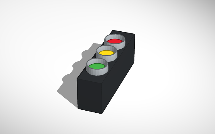 3D design traffic light system desighn - Tinkercad